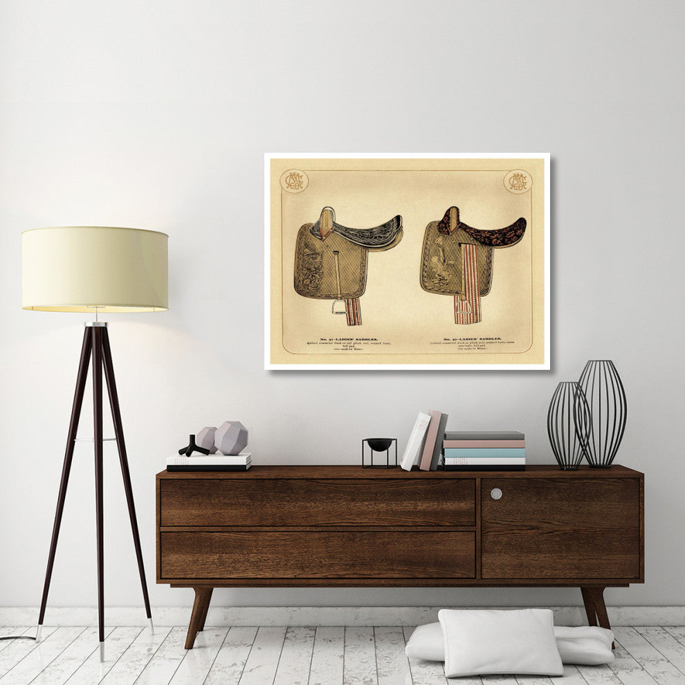 "Saddles and Tack: Ladies' Saddles #1" Digital Paper Print, 50"x38"