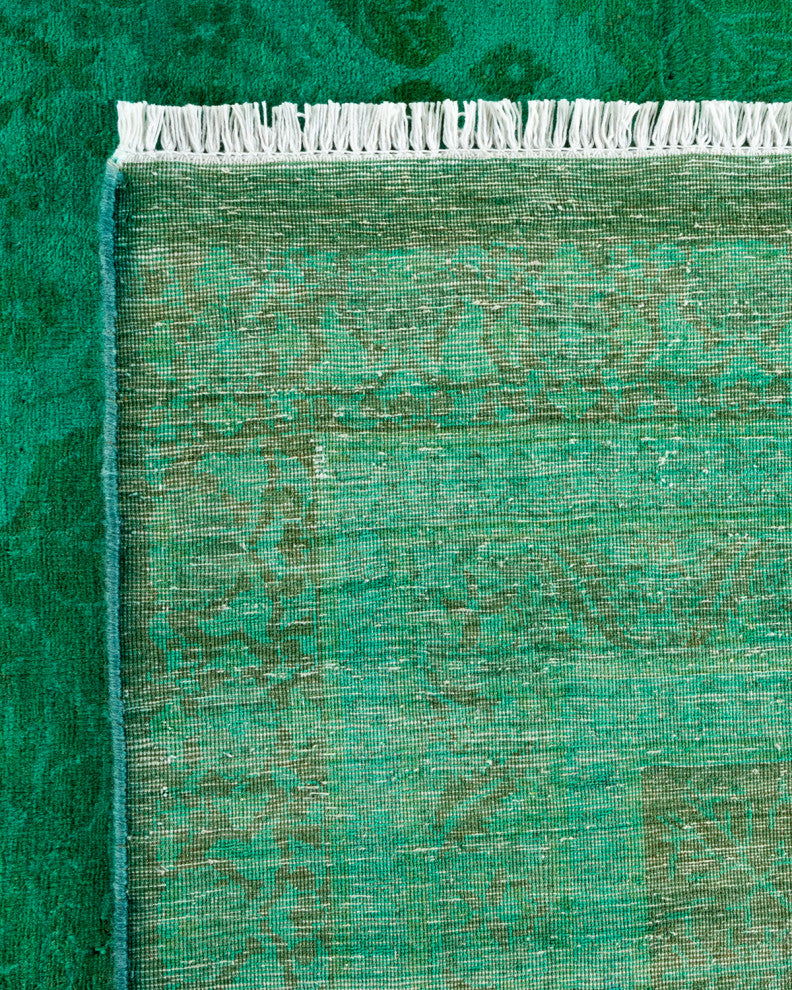 Fine Vibrance, One-of-a-Kind Hand-Knotted Area Rug Green, 9' 3" x 11' 10"