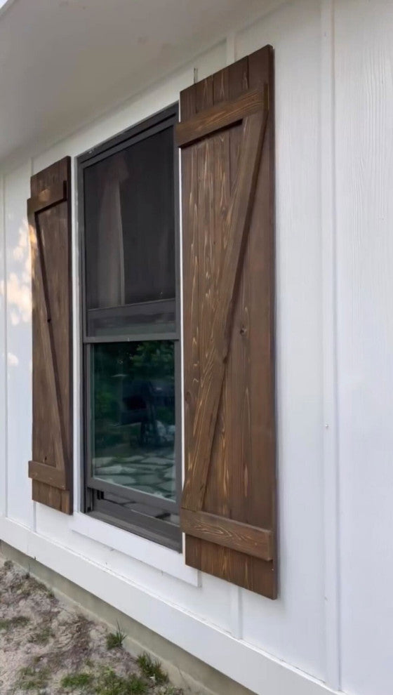 Z Board and Batten Exterior Shutters Pair, Stone Gray, 36"