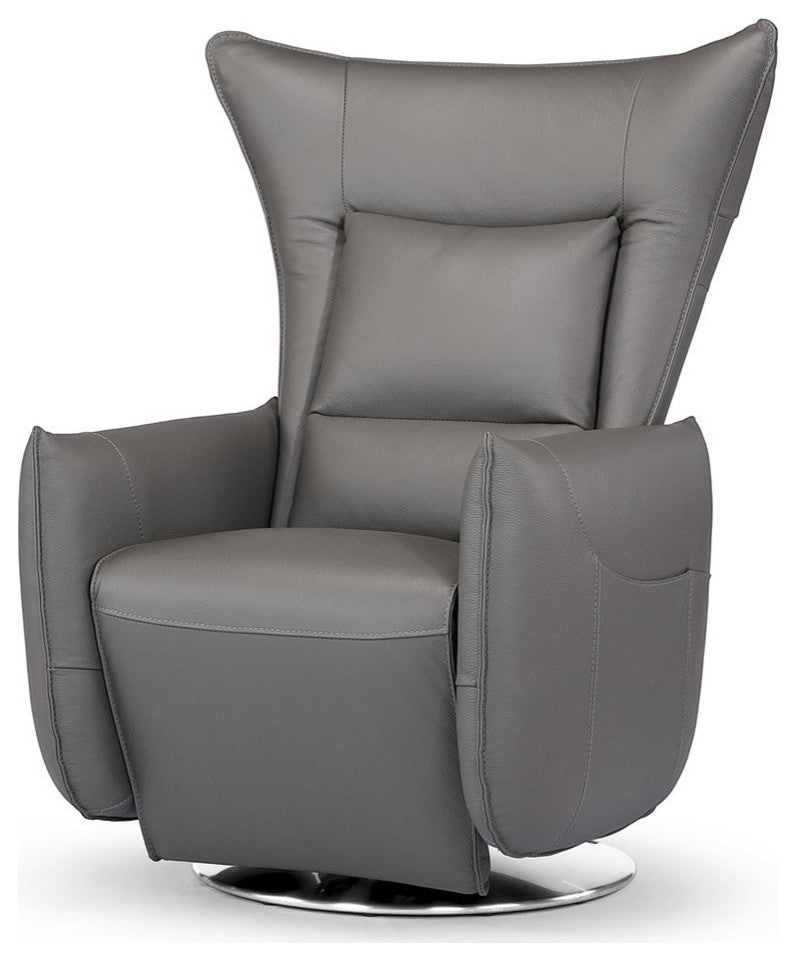Hyland Reclining Chair with Swivel Base and Top Grain Leather