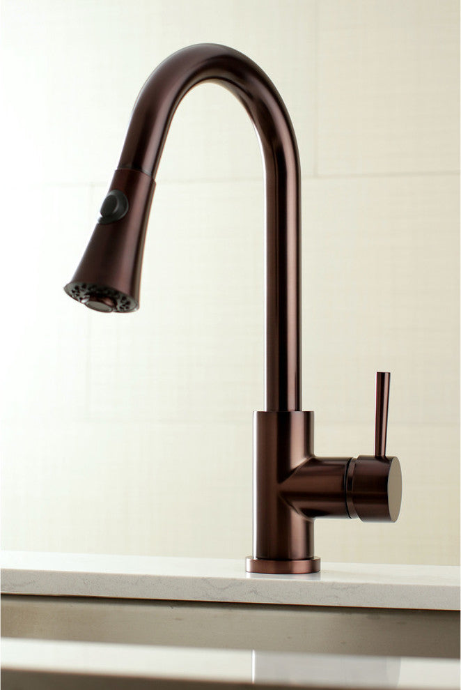 Gourmetier Single-Handle Pull-Down Kitchen Faucet, Oil Rubbed Bronze