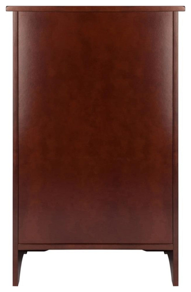 Winsome Regalia Transitional Solid Wood Secretary Desk in Antique Walnut