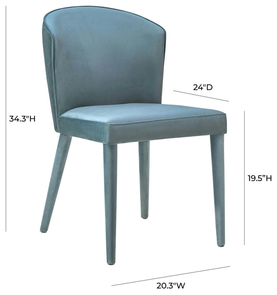 TOV Furniture Metropolitan Sea Blue Velvet Chair