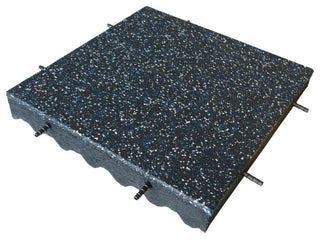 Eco-Safety Interlocking Tiles 3", Blue/White Speckled, 2-Pk