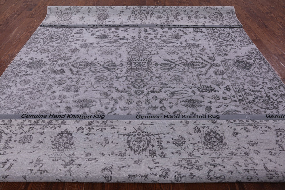 Persian Handmade Wool and Silk Rug 9' 2" X 12' 3" Q9118