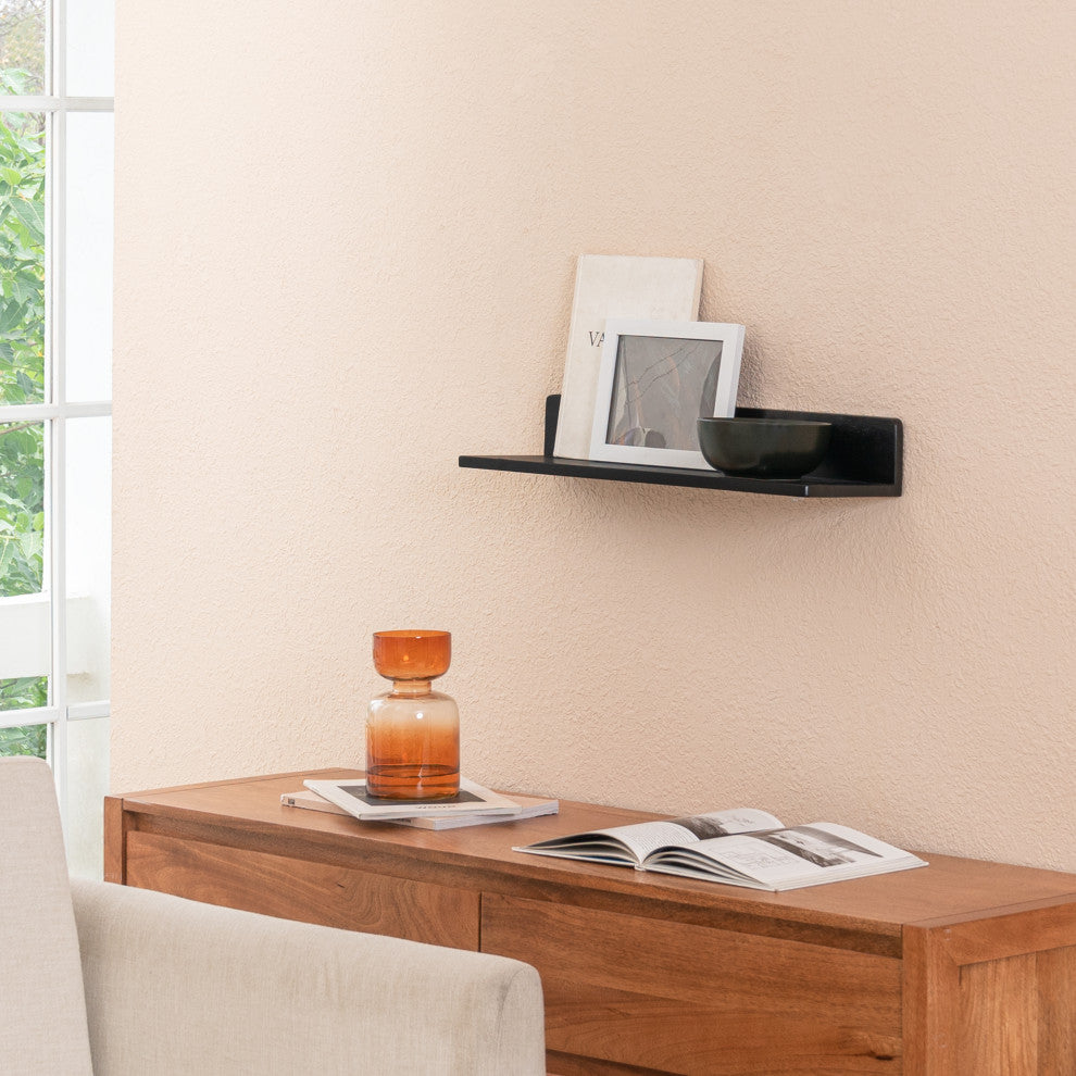Yung Wall Mounted Shelves, Black, 24"