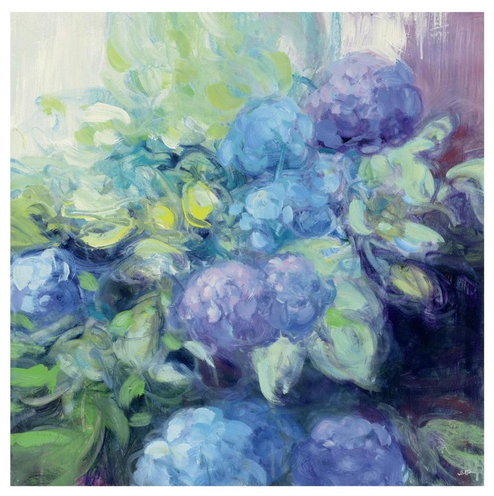 "Bright Hydrangea III" Digital Paper Print by Julia Purinton, 26"x26"