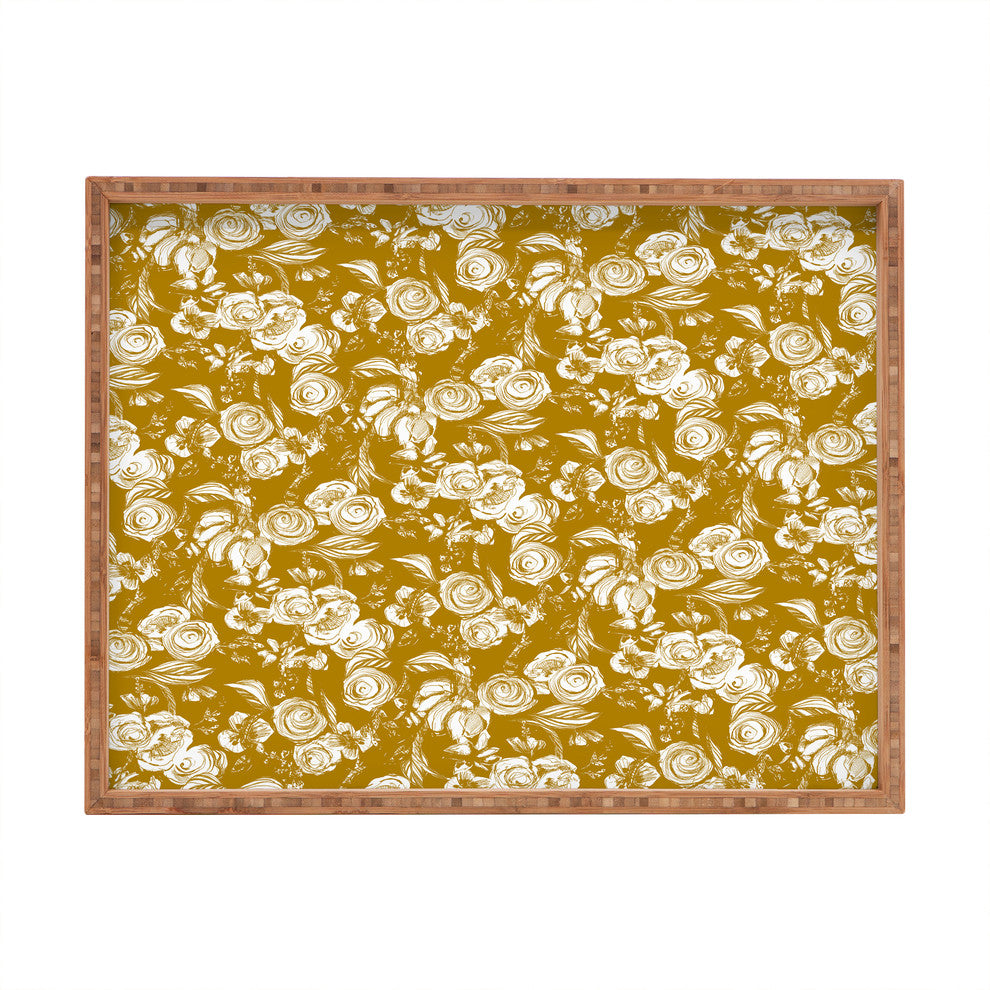 Pattern State Floral Sketch Ginger Rectangular Tray
