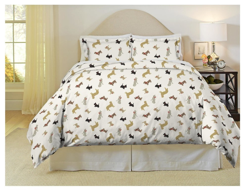 Pointehaven 170 GSM Duvet Set, Winter Dogs, Twin /Twin Xl