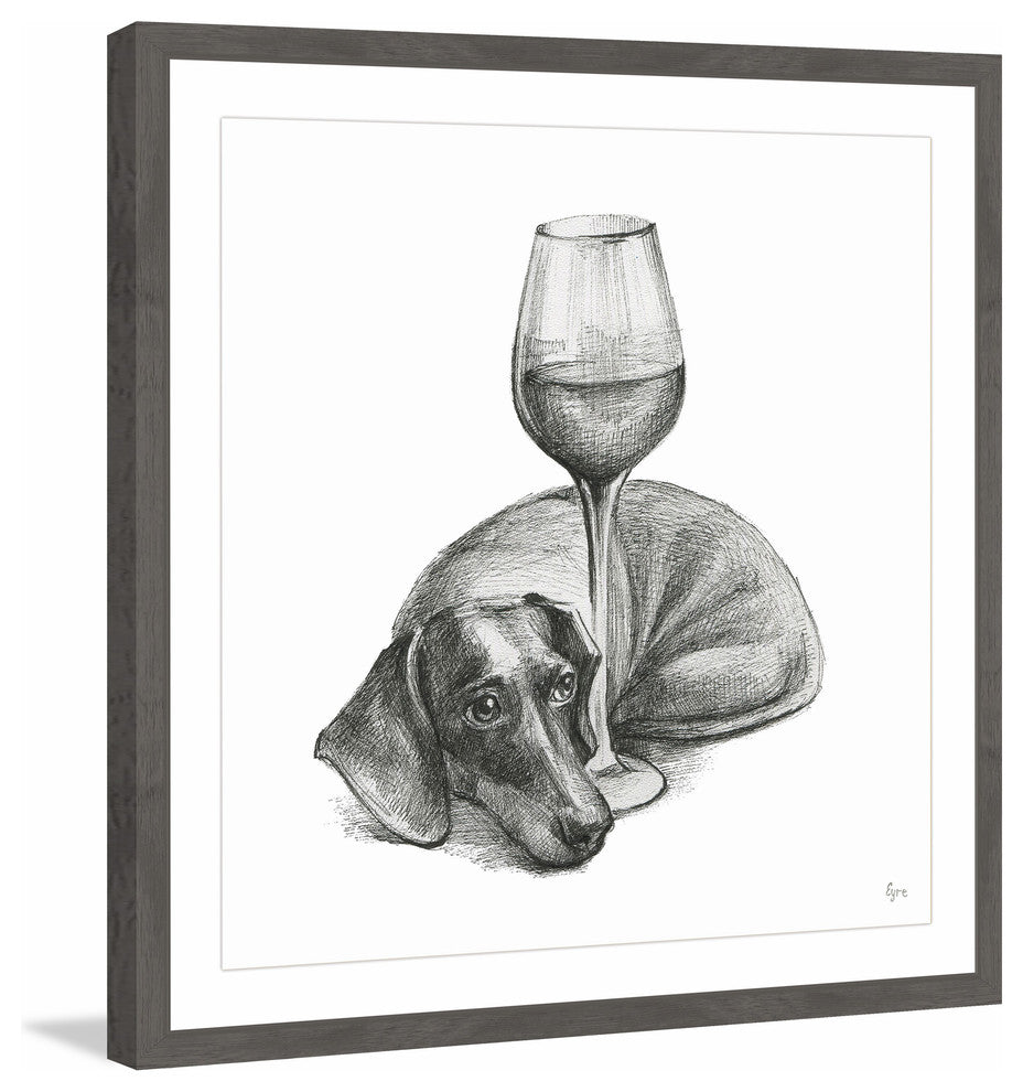 "Wine Is Me II" Framed Painting Print, 24"x24"