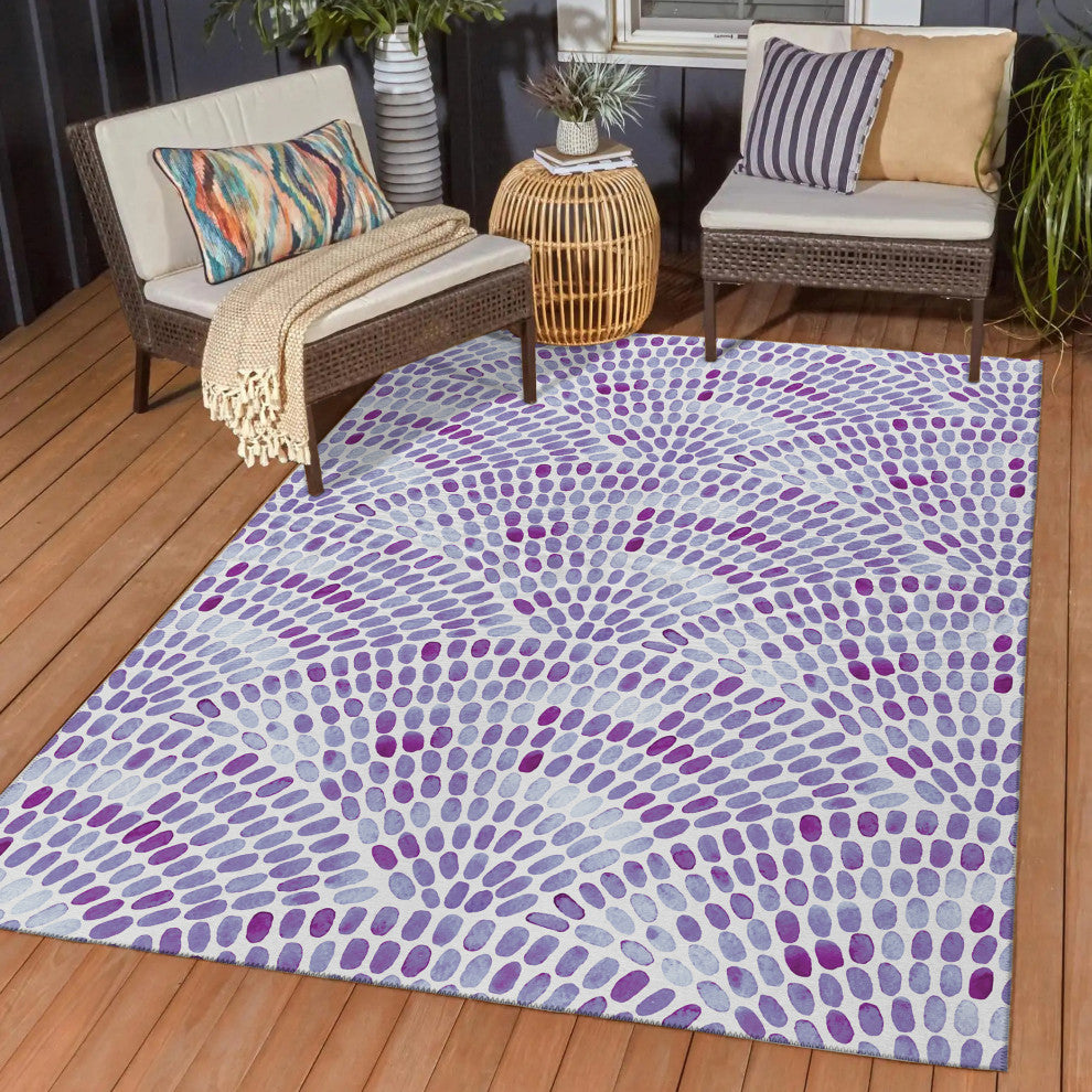 Indoor/Outdoor Seabreeze SZ7 Lavender Machine Washable 8' x 10' Rug