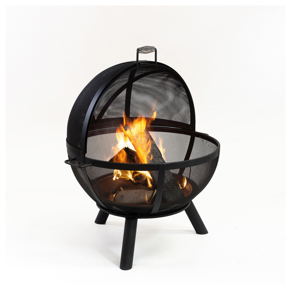 34" Diameter Outdoor Steel Woodburning Sphere Fire Pit