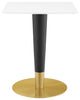 Zinque 24" Square Dining Table EEI-5118-GLD-WHI