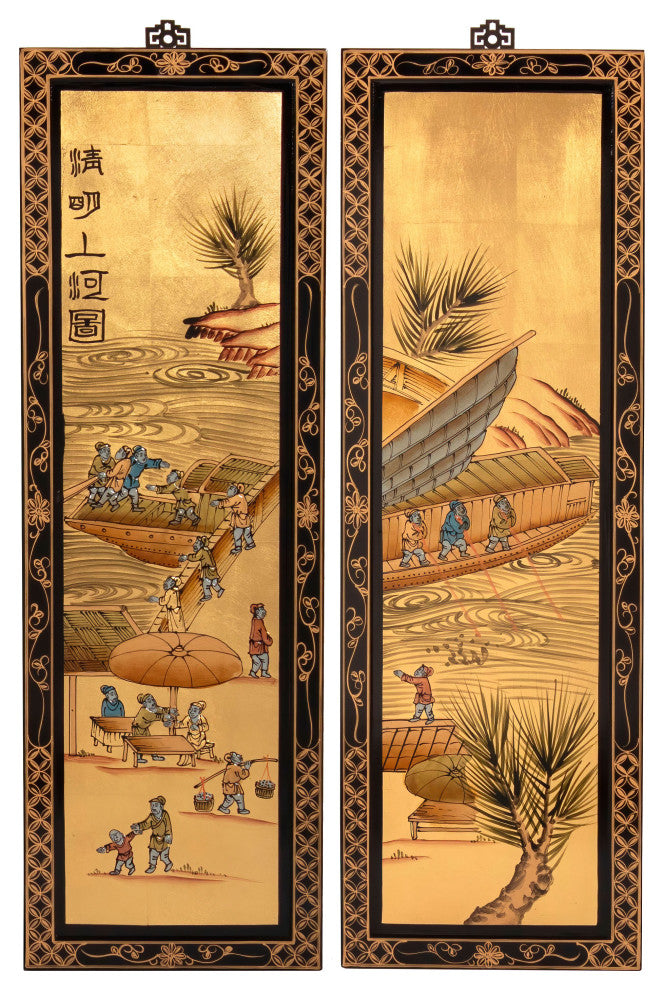 Gold Lacquer Wall Screen Ching Ming