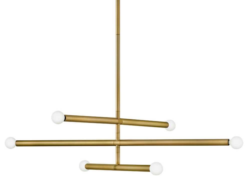 Lark 83195 Millie 6 Light 36"W Abstract Pendant / Semi-Flush - Lacquered Brass