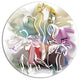 Bunch Of Abstract Textured Flowers, Floral Round Metal Wall Art, 23"