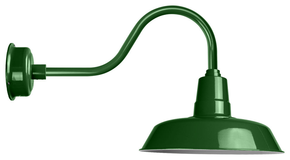 14" Vintage LED Sconce Light With Contemporary Arm, Green