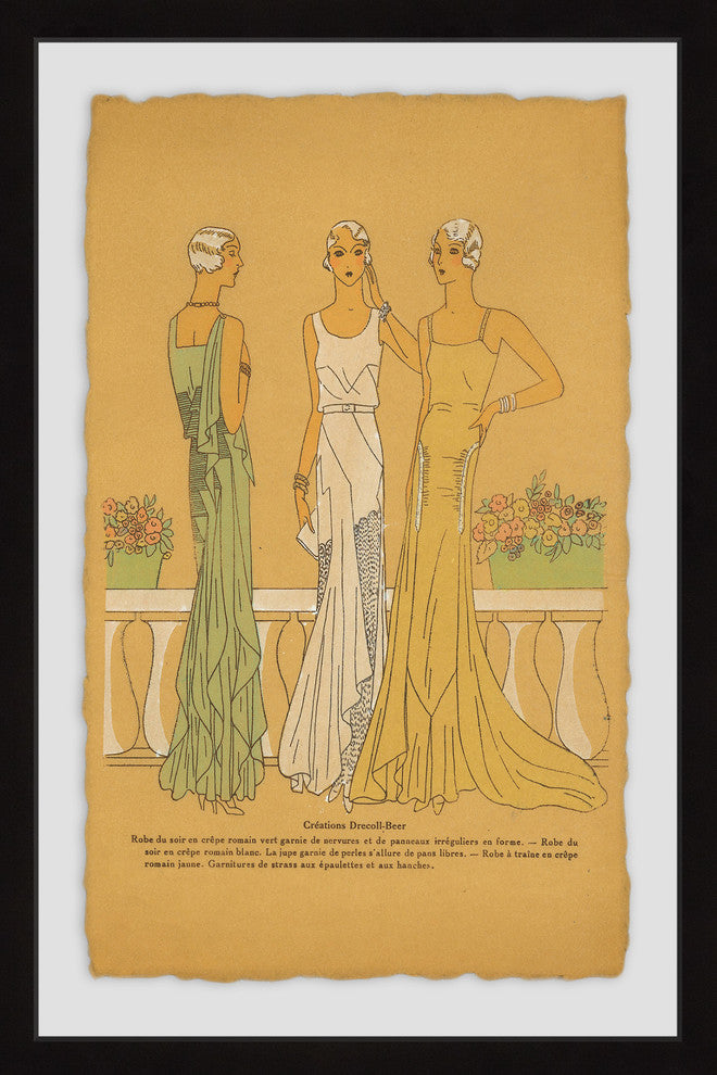 "Evening Gowns" Framed Painting Print, 12"x18"