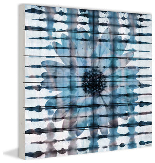 "Tie Dyed Flower" Print on White Wood, 40"x40"