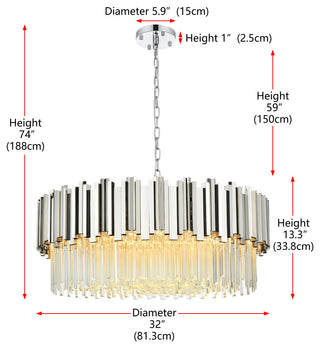 Home Living 32" Chandelier, Chrome
