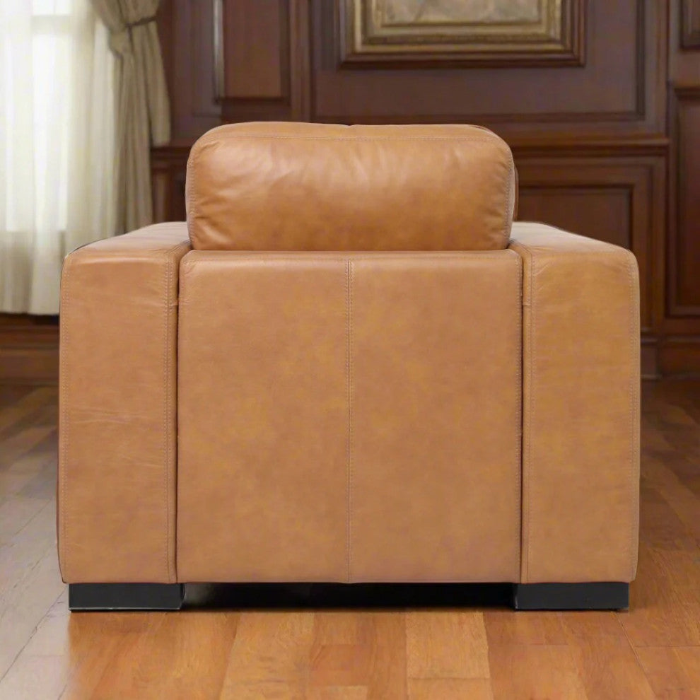 Argento Leather Arm Chair Tan