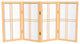 2' Tall Desktop Double Cross Shoji Screen, Natural, 4 Panels