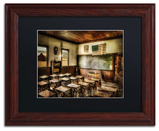 'One Room School' Matted Framed Canvas Art by Lois Bryan
