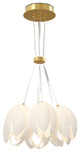 Idro | Modern Ceiling Chandelier in the Shape of Flower for Bedroom, Dining Room, 13 Heads, Trichromatic Light