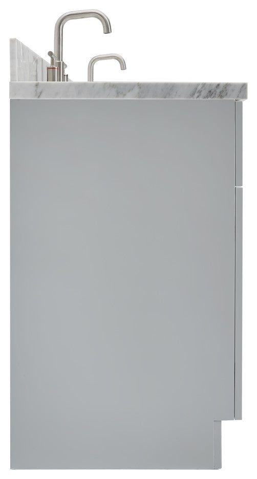 Ariel Hamlet 73" Rectangle Sinks Bath Vanity, 1.5" Carrara Marble