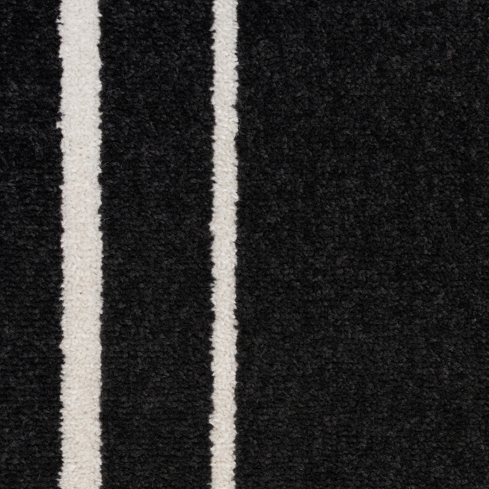 Nourison Essentials 2' x 4' Black Ivory Contemporary Area Rug