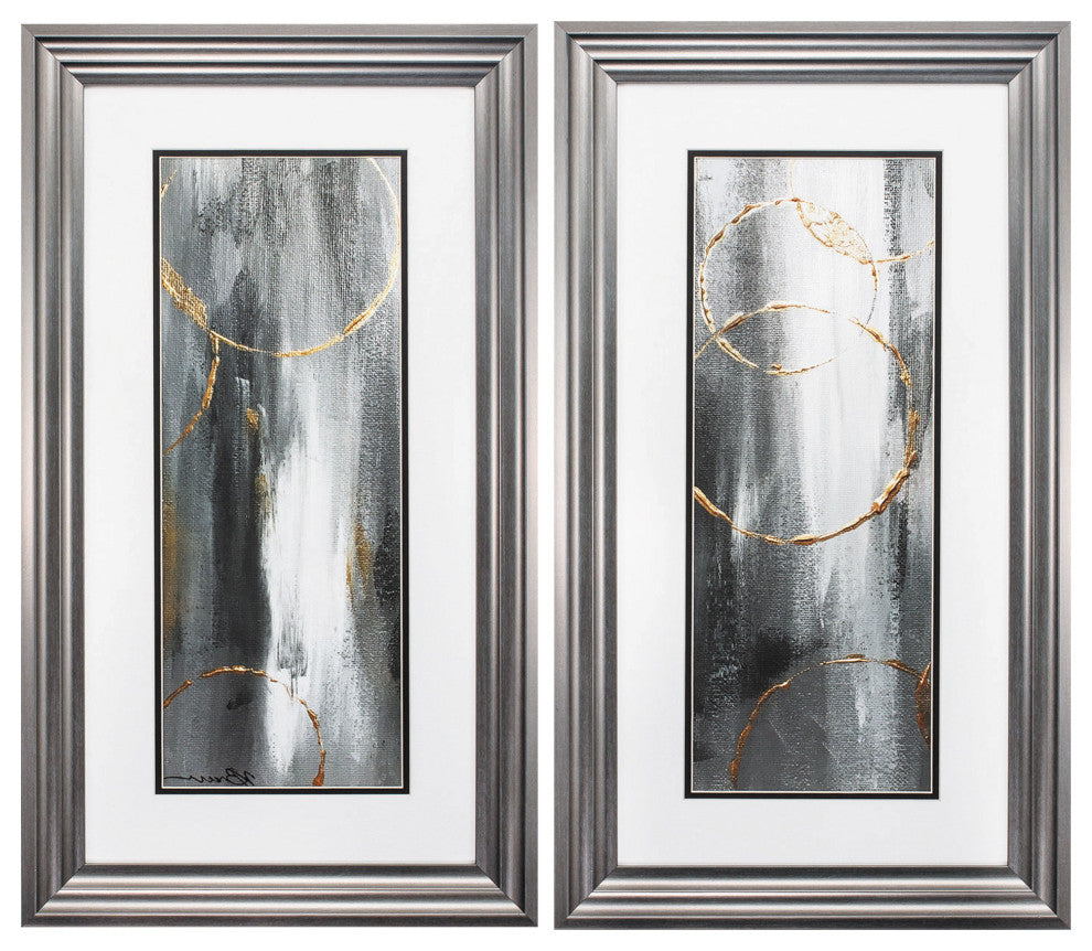15" X 27" Gunmetal Gray Frame Gray Matter (Set Of 2)