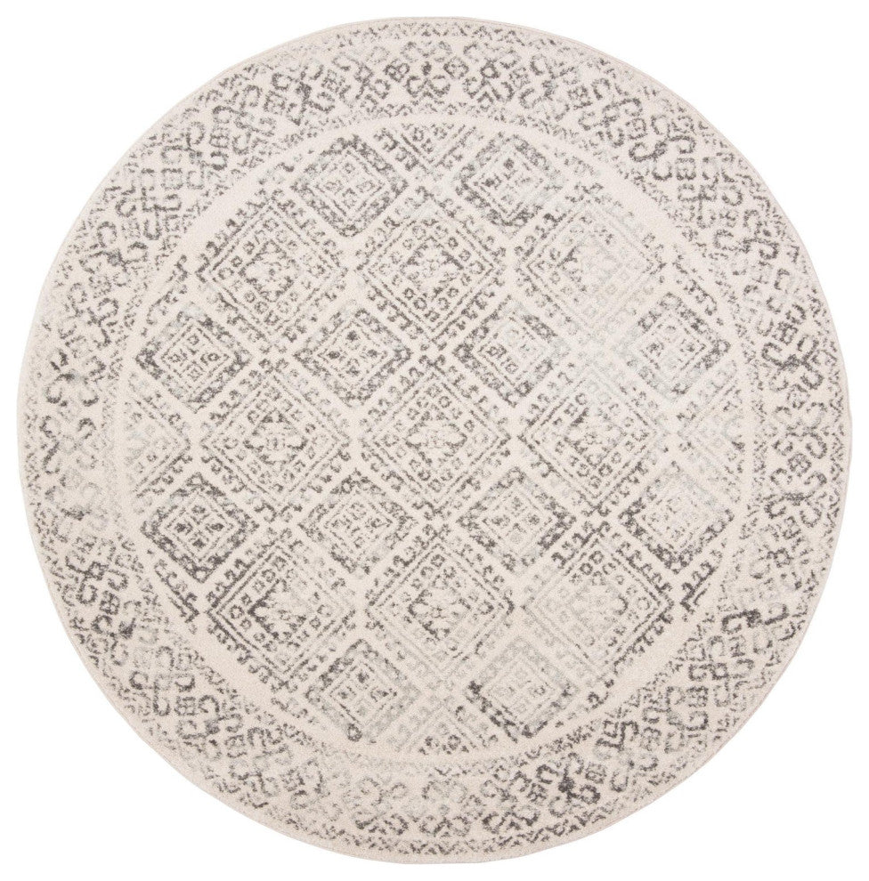 Safavieh Tulum Tul264A Vintage and Distressed Rug, Ivory and Gray, 8'0"x8'0" Round