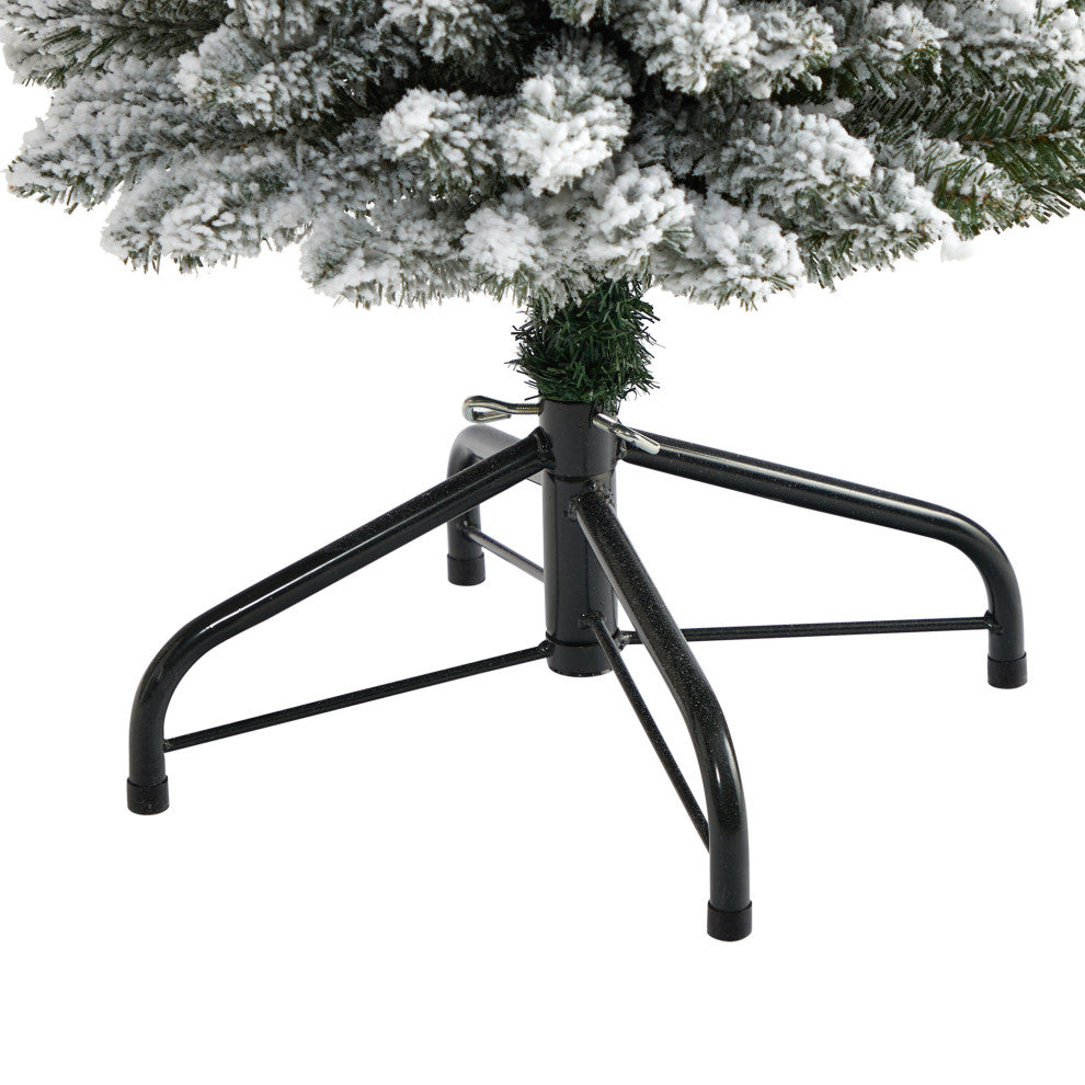 Nearly Natural 5ï¿½ Flocked Pencil Artificial Christmas Tree with 200 Clear Lights