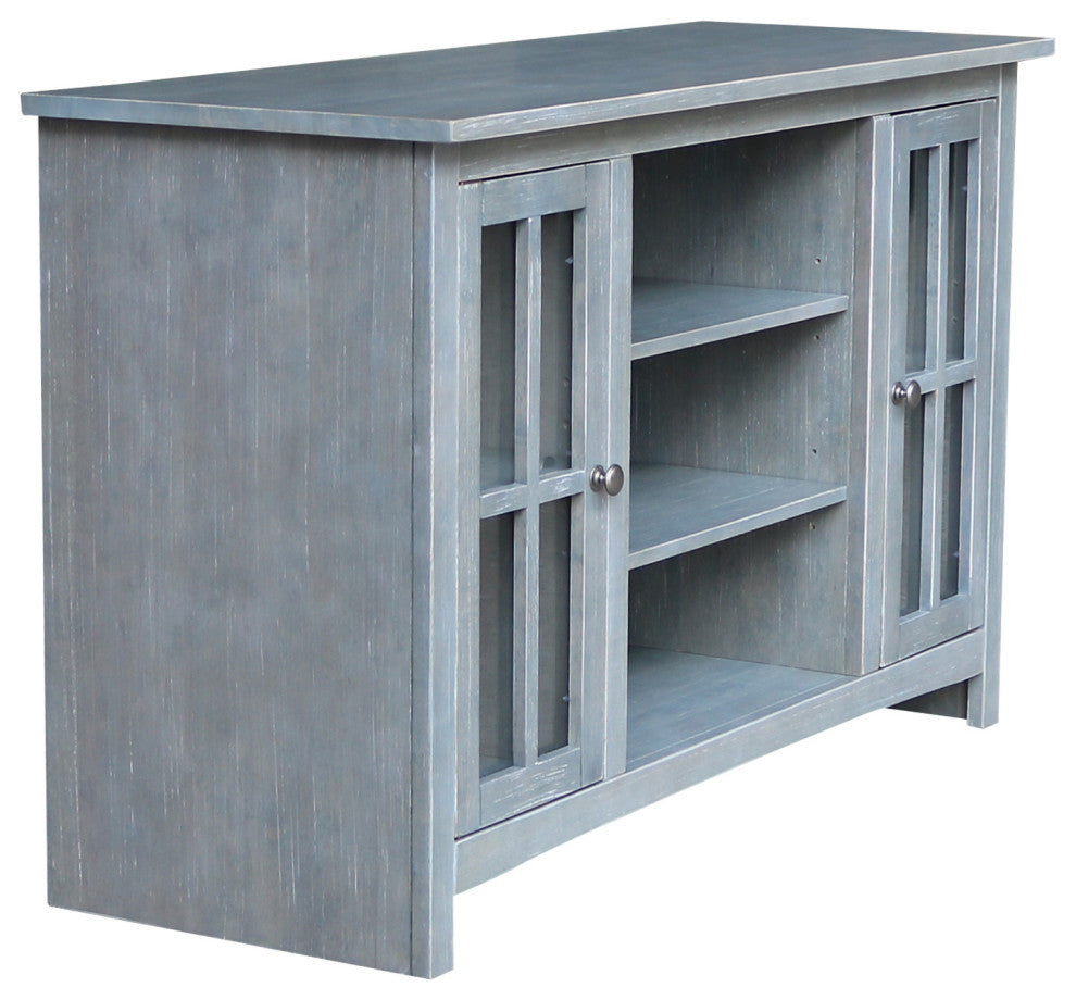 Entertainment / TV Stand - With 2 Doors - 48", Heather Grey-Antique Washed