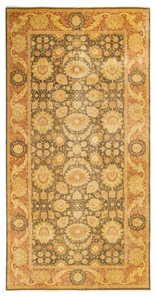 Mogul, One-of-a-Kind Hand-Knotted Runner Green, 6'1"x12'0"