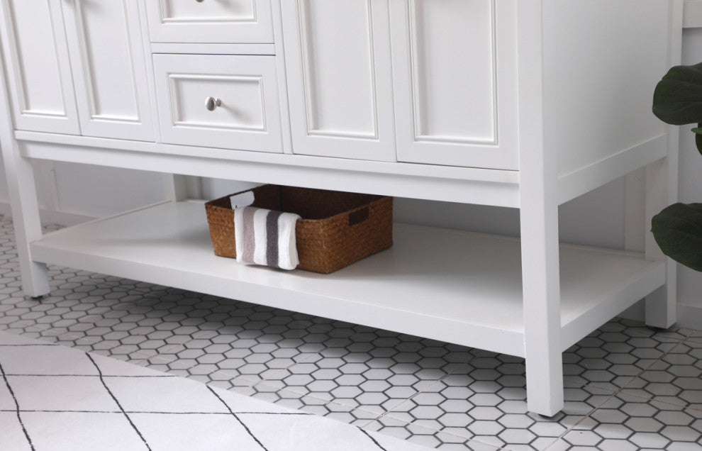 Home Living 60" Double Sink Bathroom Vanity Set, White
