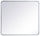 Ellis Soft Corner Metal Rectangular Mirror, Silver, 36"x40"