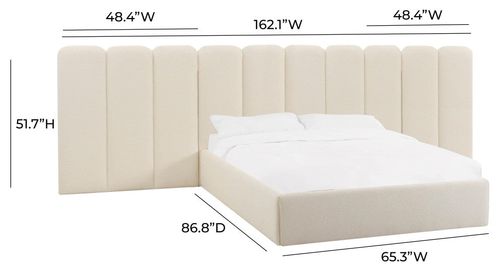 Palani Cream Boucle Wings, Queen or King, Set of 2