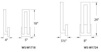 Modern Forms Forq LED Wall Light, Graphite, 18"