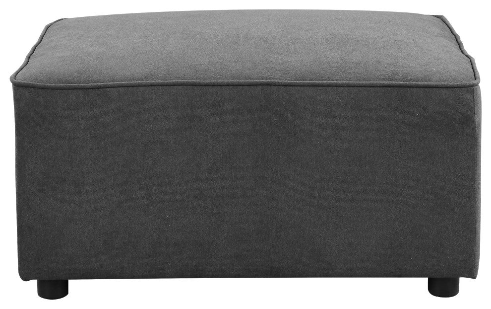 Silvester Ottoman, Gray Fabric