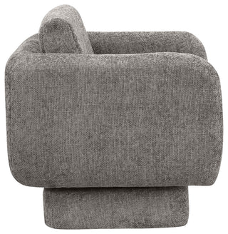 Alessandra Cream Chenille Fabric Swivel Accent Chair, Grey