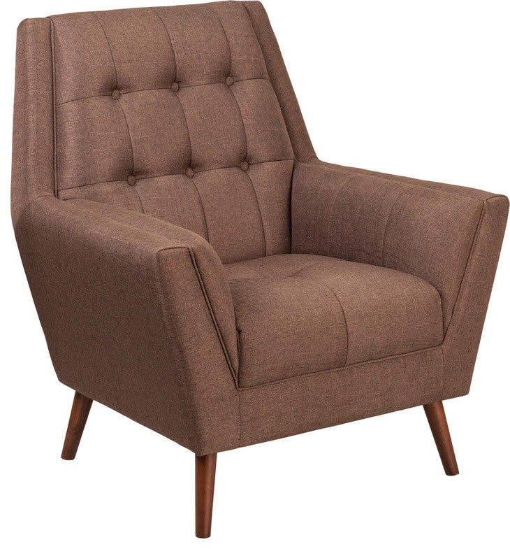 Hercules Kensington Series Contemporary Brown Fabric Tufted Arm Chair