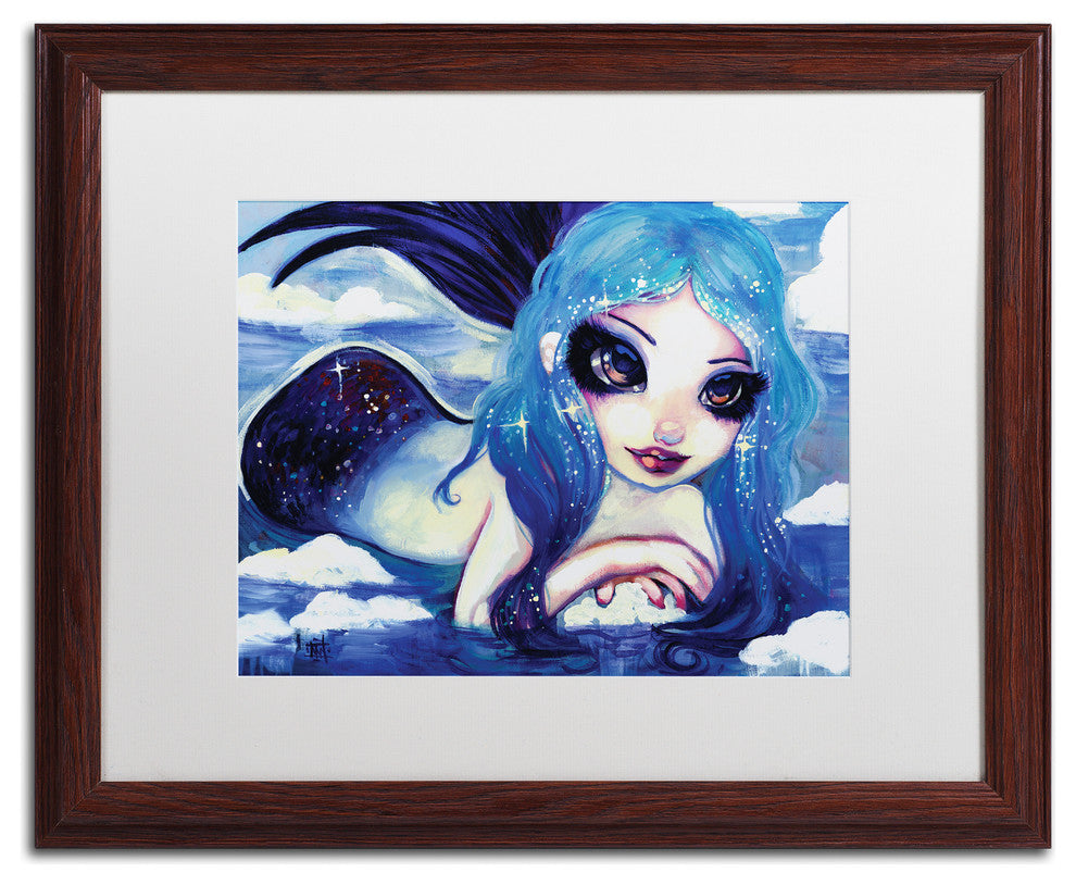 Natasha Wescoat 'Ice Mermaid' Art, Wood Frame, White Mat, 20x16