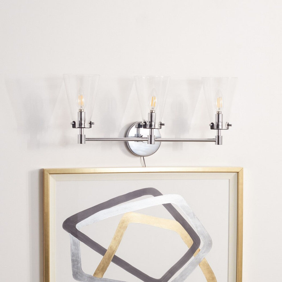 Safavieh Lonsen Vanity Sconce, Chrome/Black