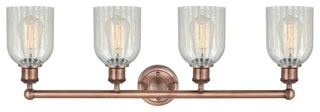 Caledonia 4-Light 32" Bath Vanity Light, Antique Copper Finish, Mouchette Shade