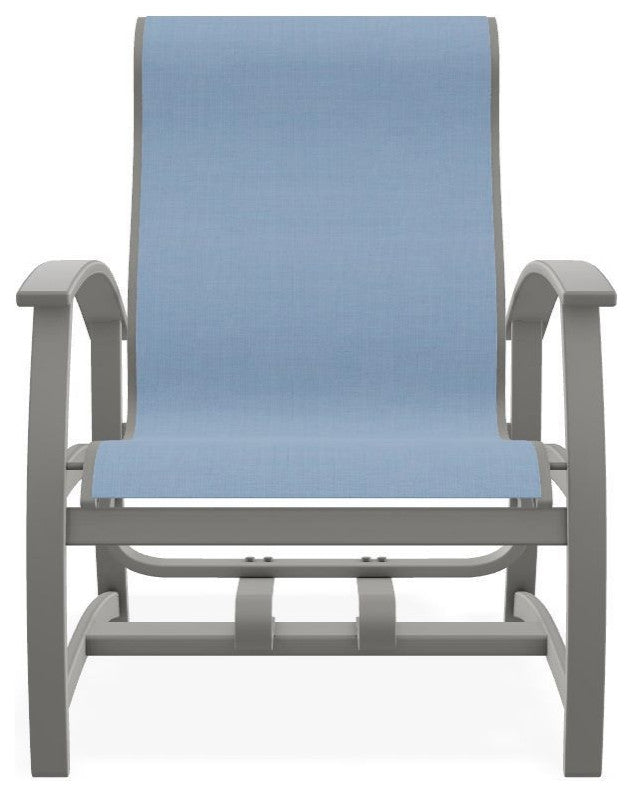 Belle Isle Sling Outdoor Hidden Motion Lounge Chair, Sky/Snow
