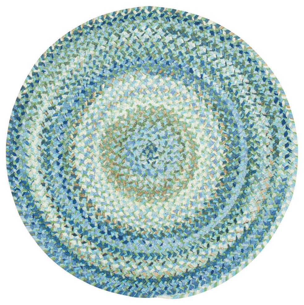 Capel Ocracoke Light Blue 0425_425 Braided Rugs - 5' 6" Round