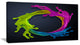 Colorful Splash Round, Abstract Canvas Art Print, 32"x16"