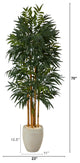69" Phoenix Palm Artificial tree, White Planter With Stand