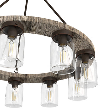 Devon Park Onyx Bengal and Barnwood 9 Light Chandelier Ceiling Light Fixture